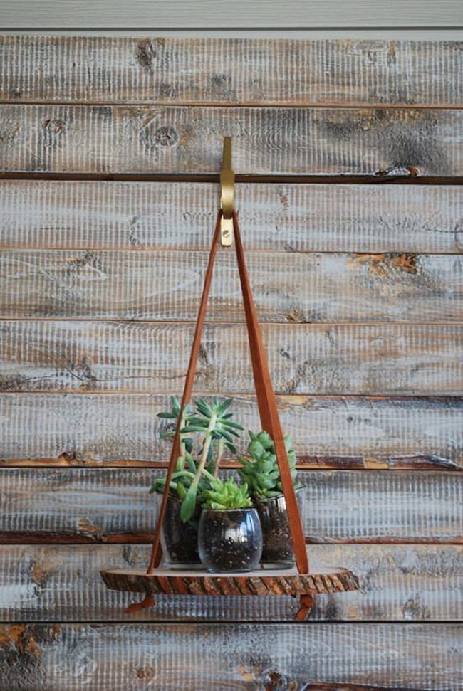 Cascading Green On Wood Rounds