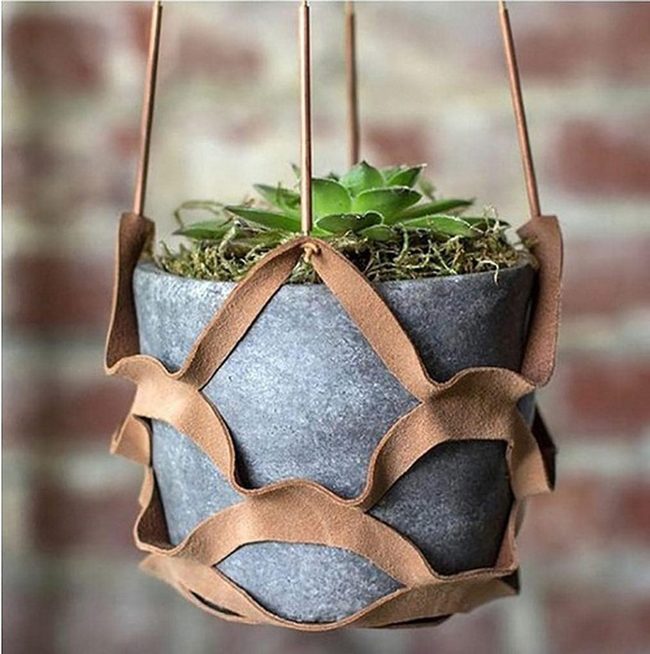 Leather Mesh Plant Suspenders