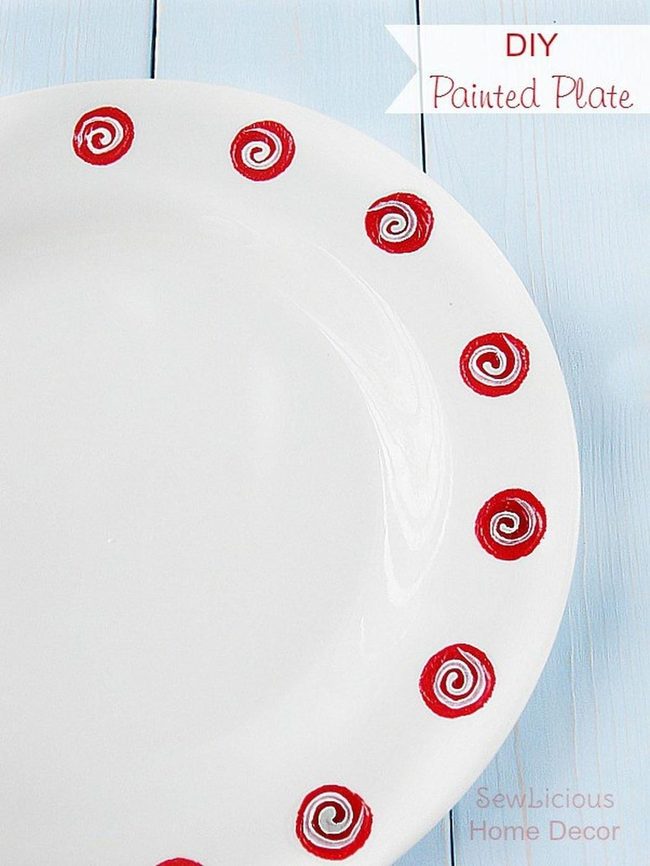 Red Swirls On White Ceramic