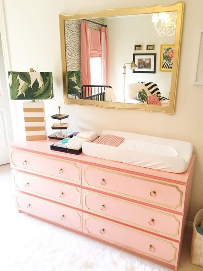 Pink Dresser Gold Accents