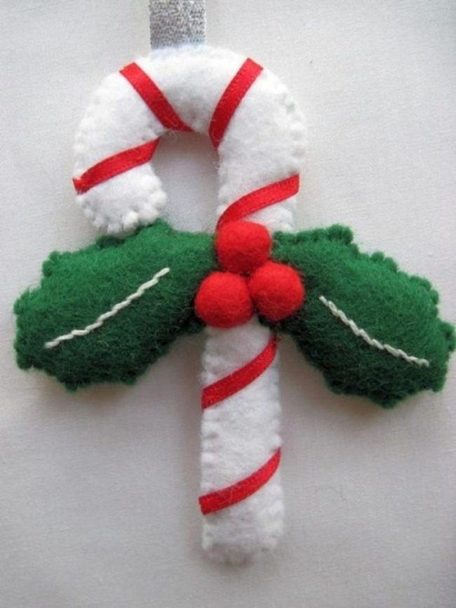 Felt Candy Cane Red Stripes