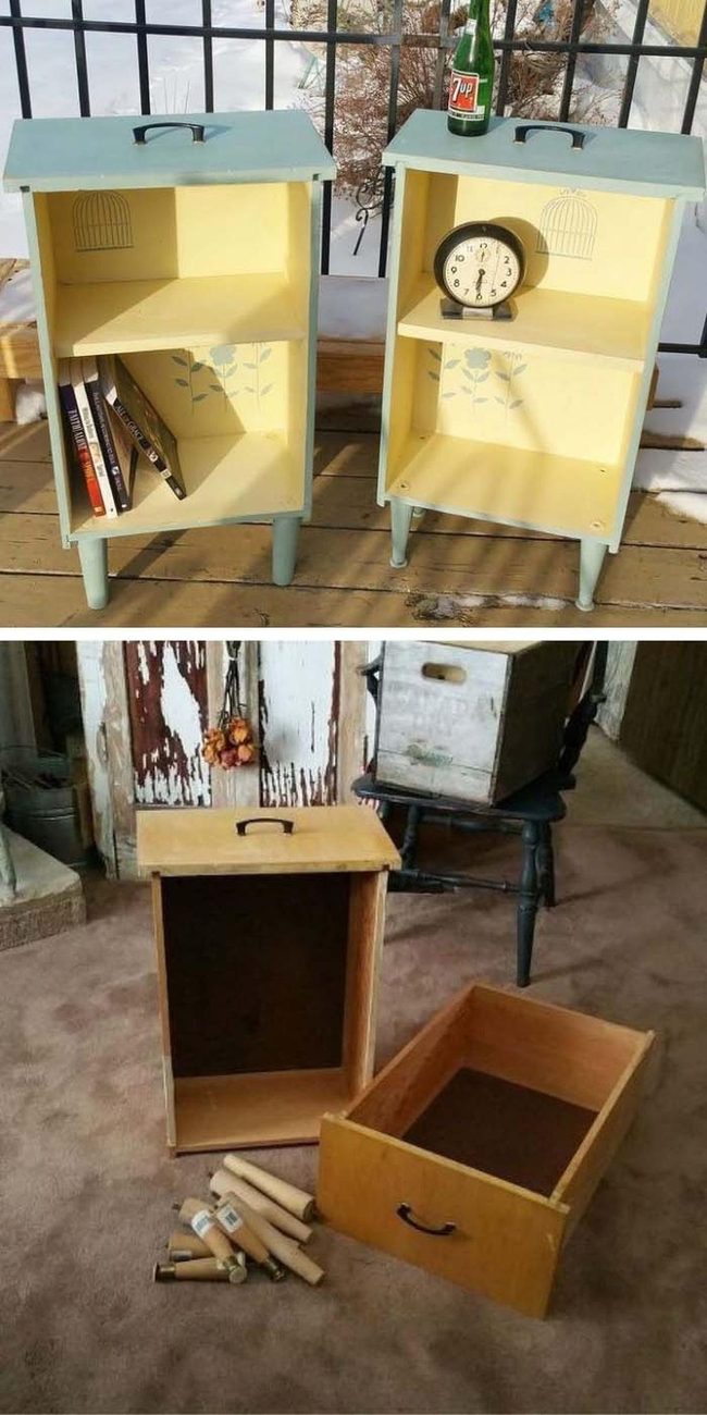 Painted Drawer Side Tables
