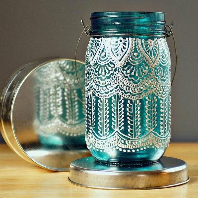 Hand-Painted Mason Jar Organizers
