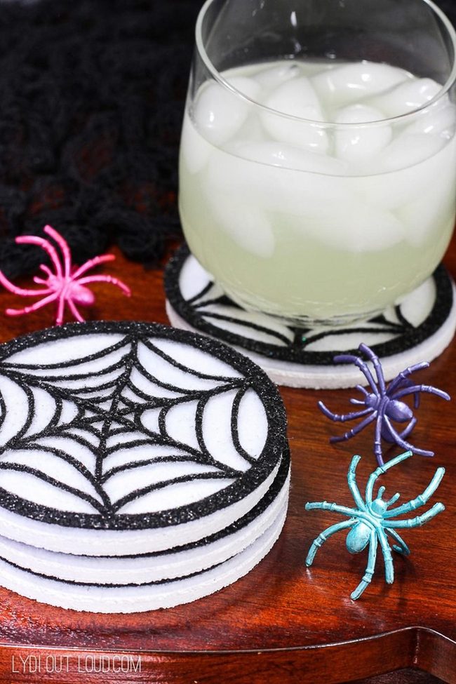Black Spider Web Coasters Pop