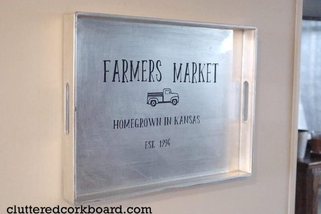 Distressed Silver Tray Wall Art