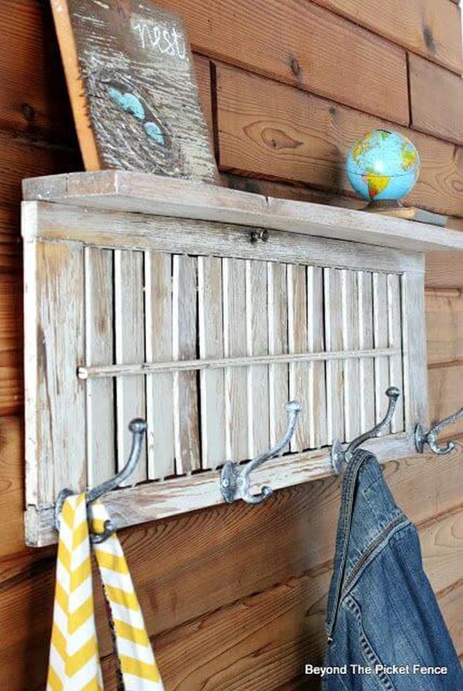 Weathered Wood Shutter Hooks