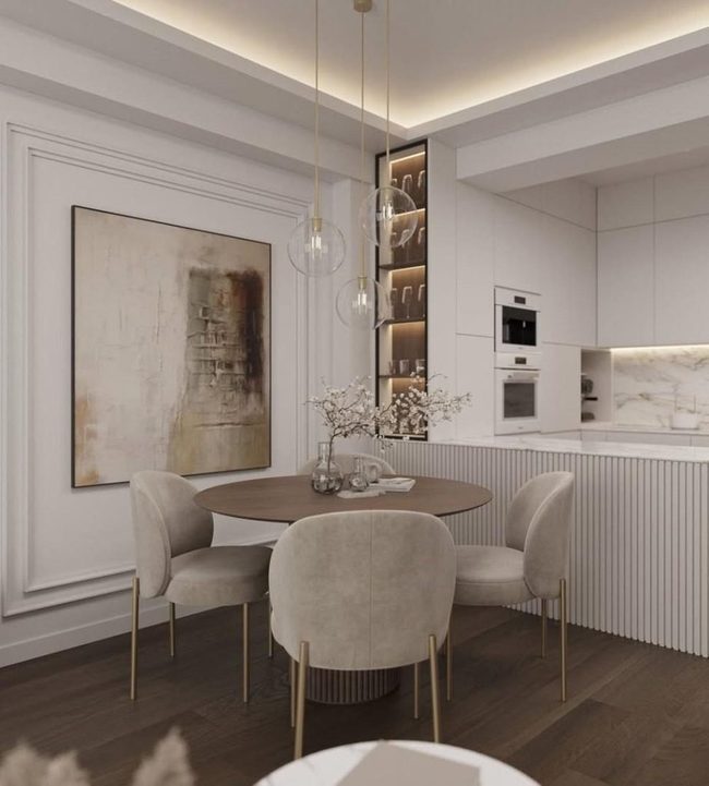 Fluted Island Gray and Brass