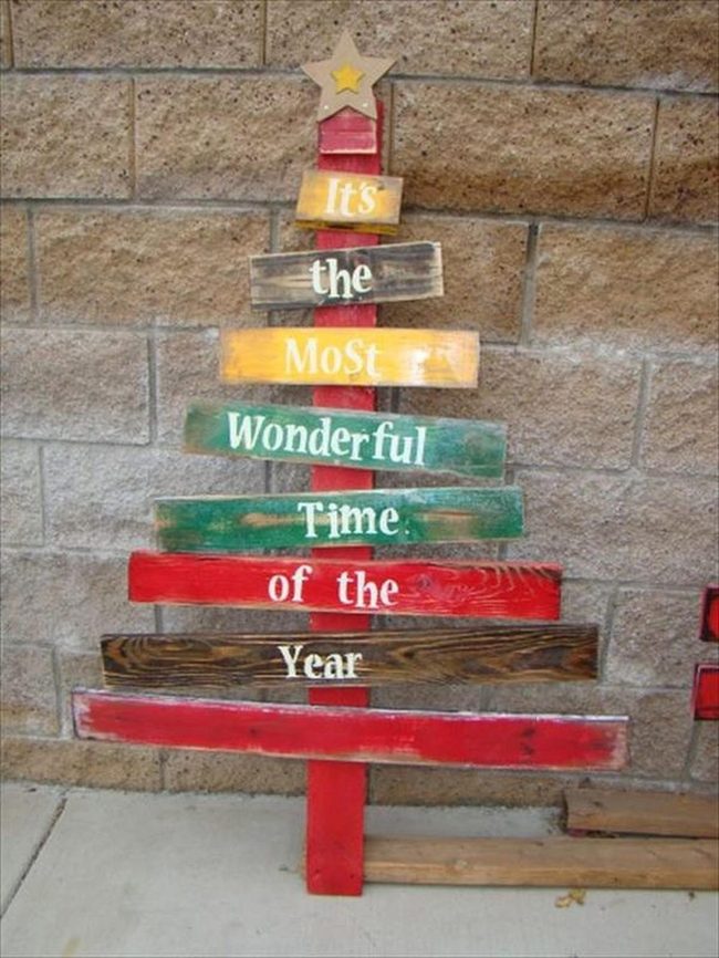 Geometric Wood Christmas Letters