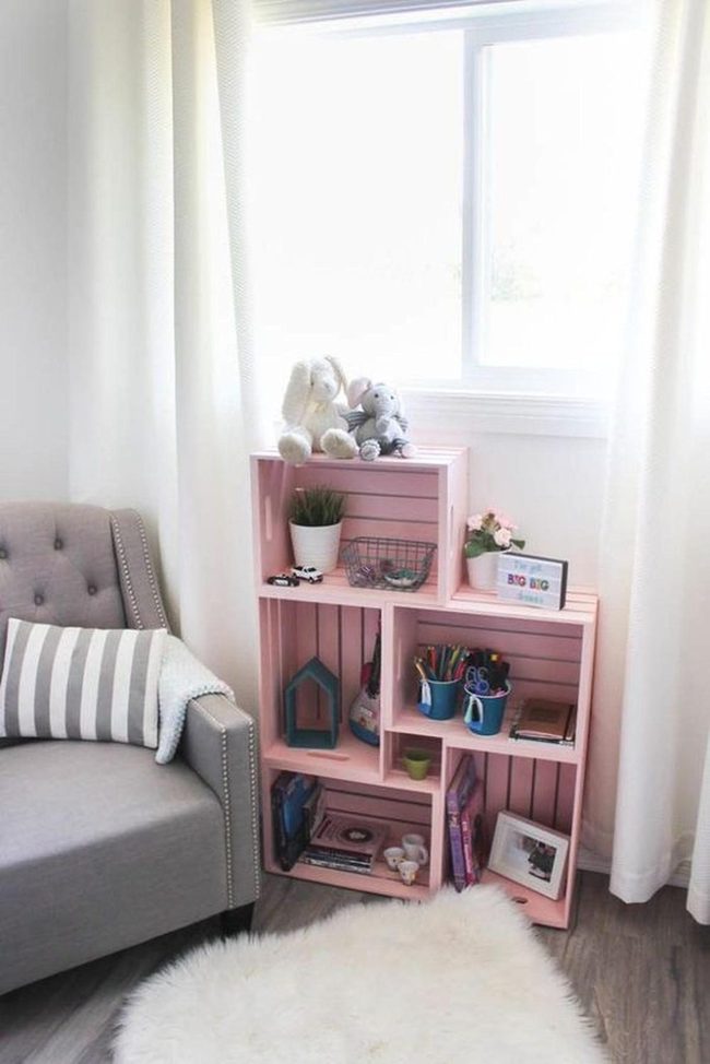Pink Crate Reading Corner