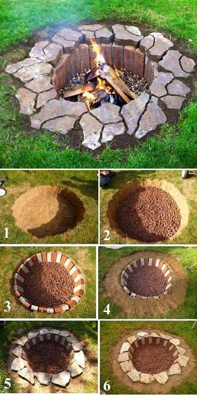 Stone-Framed Firepit Gathering