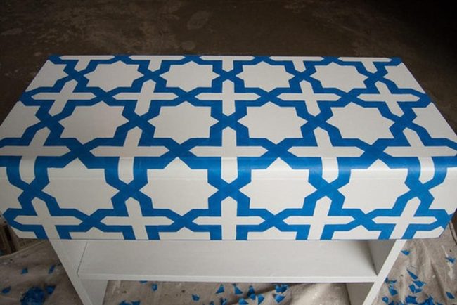 Blue Geometric Stars And Crosses