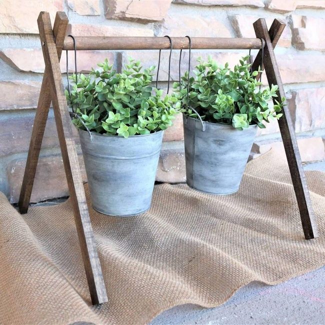 Wooden Frame Hanging Planters