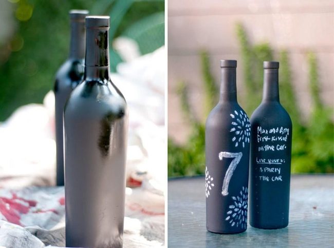 Black Glass Bottles, Handwritten Elegance