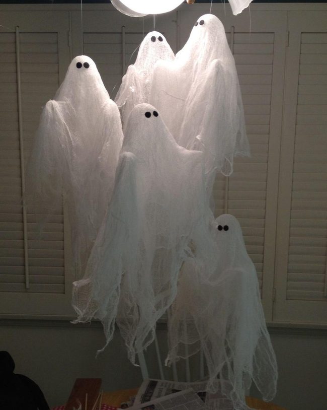 Floating White Ghosts Chandelier