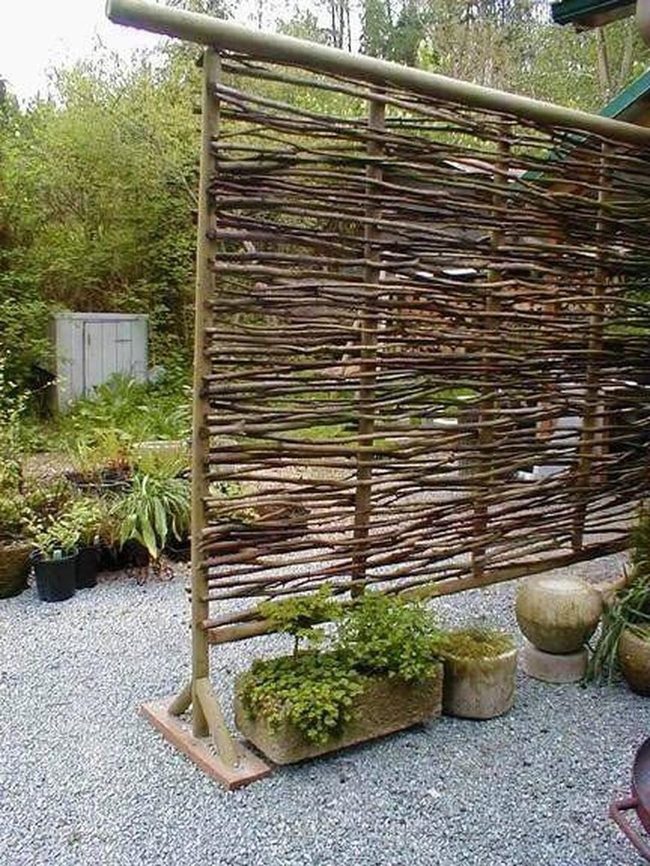 Woven Branch Garden Screen
