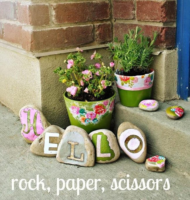 Hand-Painted Welcome Stones