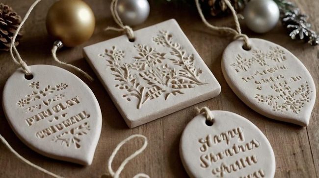 Rustic Clay Personalized Ornaments