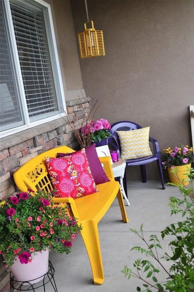 Spray-Painted Patio Transformation With Bold Colors