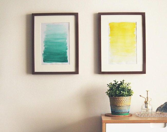 Green And Yellow Canvas Wall