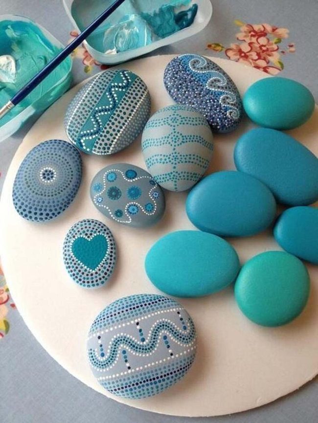Blue Stone Dot Patterns