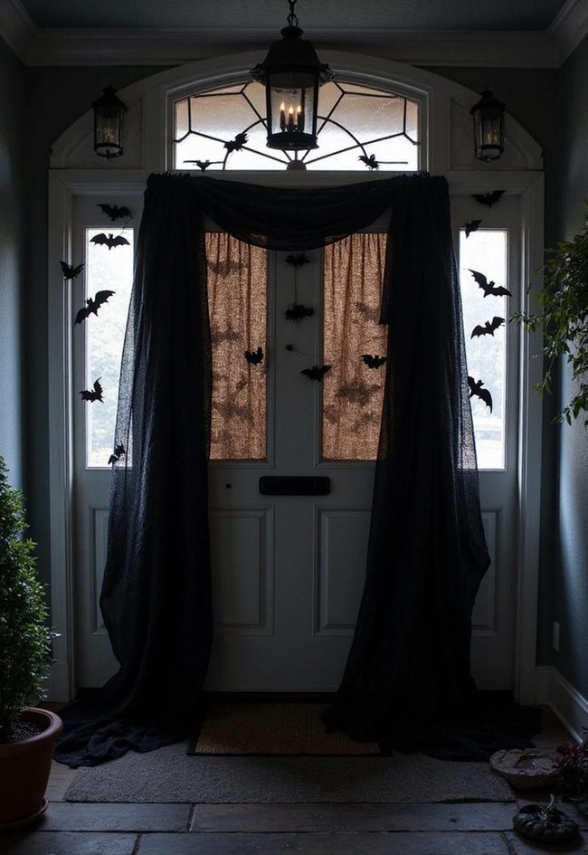 Fog And Black Fabric Doorway