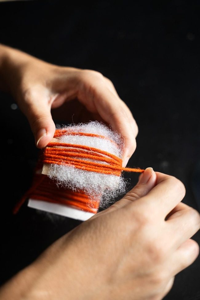Orange Yarn Pompom Craft