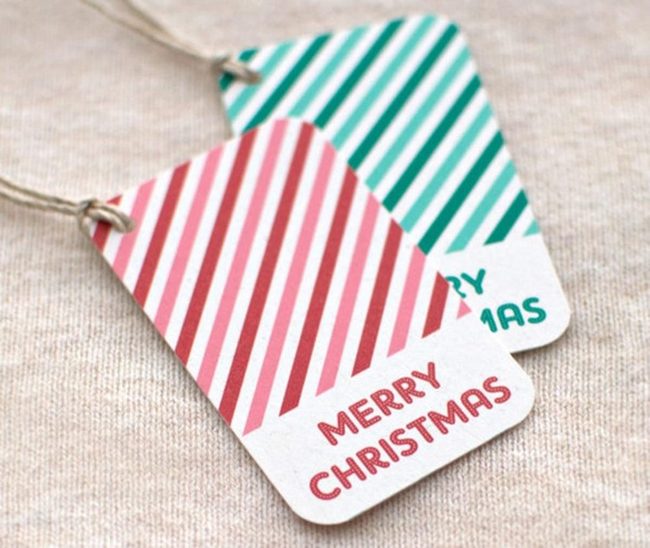 Red And White Striped Gift Tags