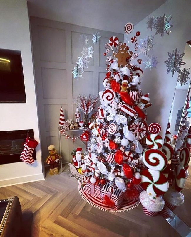 Peppermint Styrofoam Tree Ornaments
