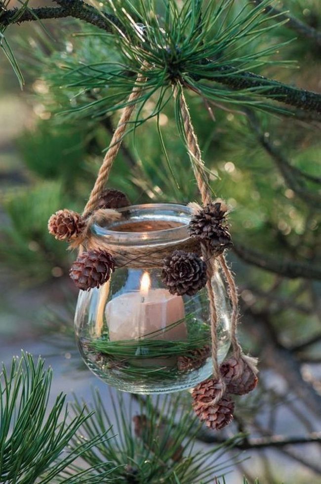 Pinecone Glass Candlelight