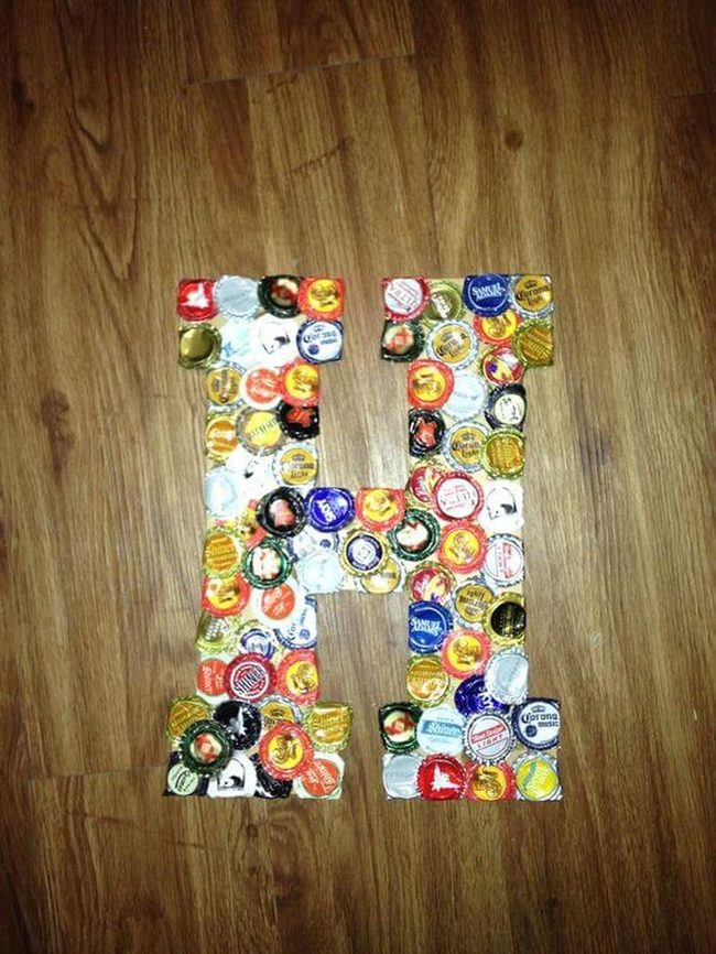 Colorful Bottle Cap Letters