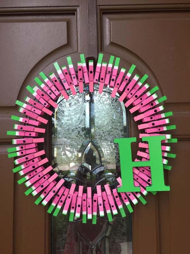 Watermelon Clothespin Door Wreath