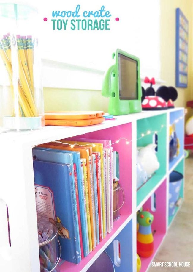 Painted Wood Crates Storage