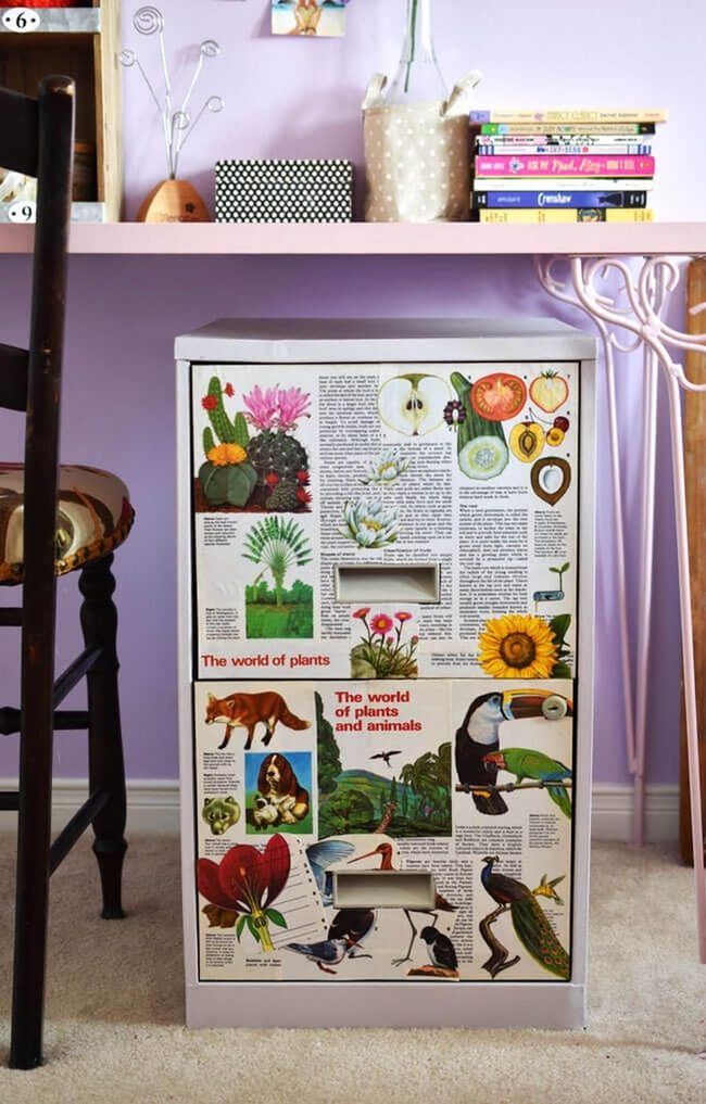 Book Page Cabinet Makeover