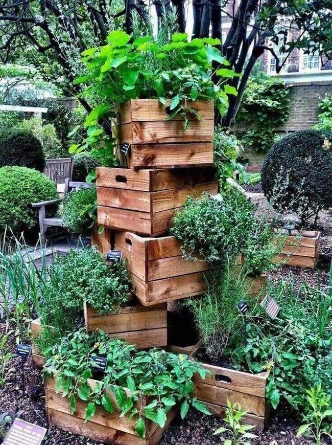 Stacked Wood Cascading Flowers