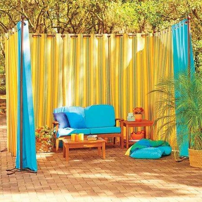 Yellow And Blue Striped Shade