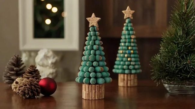 Stacked Cork Tree Festive Display