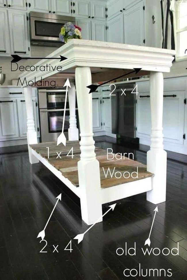 Turned-Leg Wood Kitchen Islands