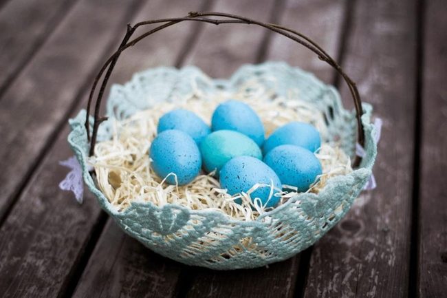 Blue Eggs In Weathered Wood