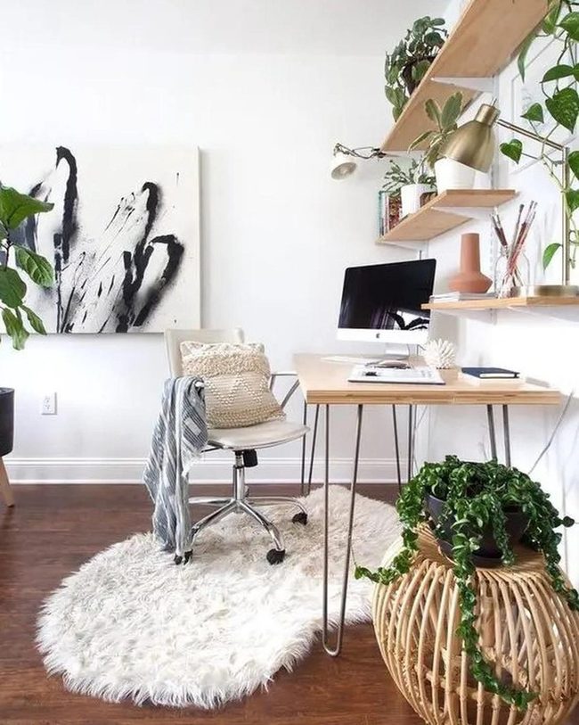 Black Abstract Wall, Minimal Workspace