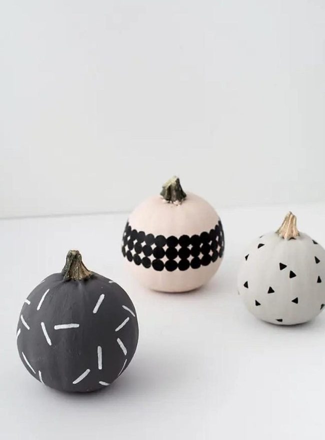 Painted Pumpkins Geometric Trio