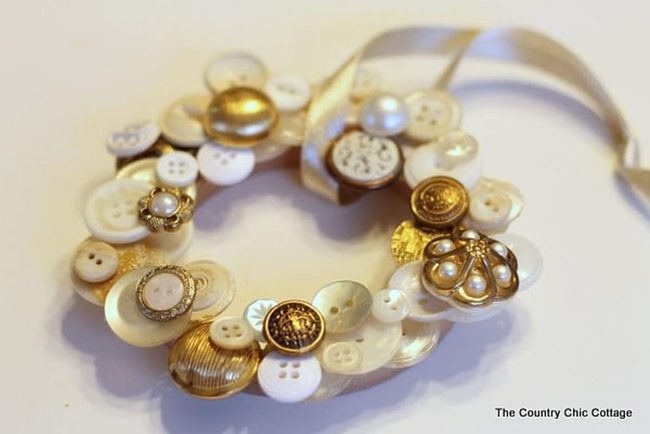Colorful Button Wreath Ornament
