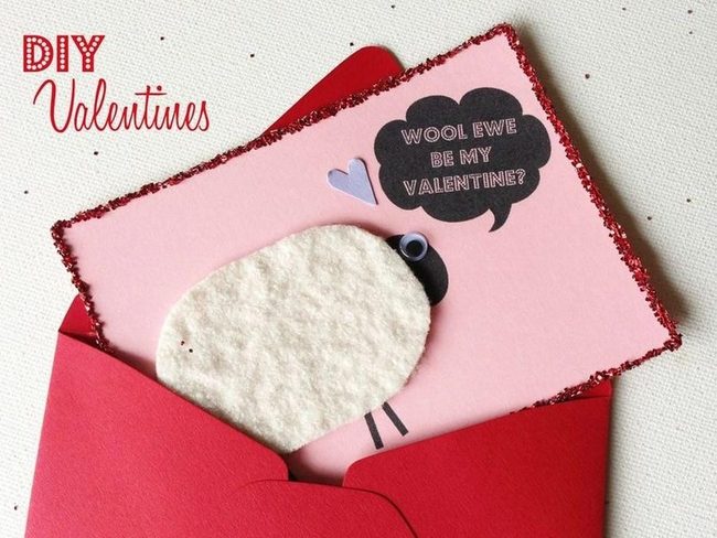 Fuzzy Sheep Valentine Sparkle