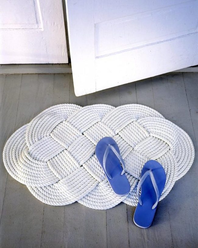Blue Braided Rope Entry Mat