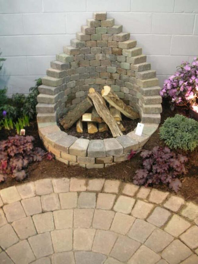 Stacked Brick Fire Ring