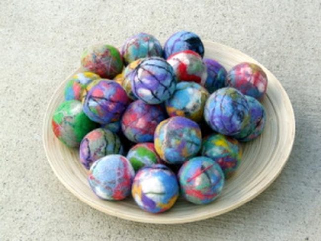 Multicolored Wooden Spheres Display