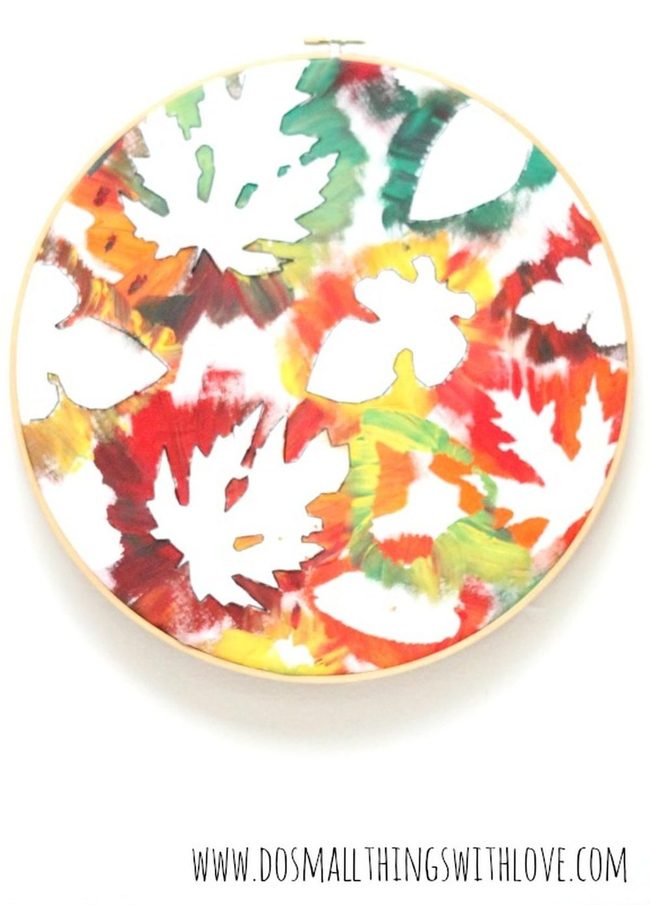 Embroidered Leaves On Jewel Tones