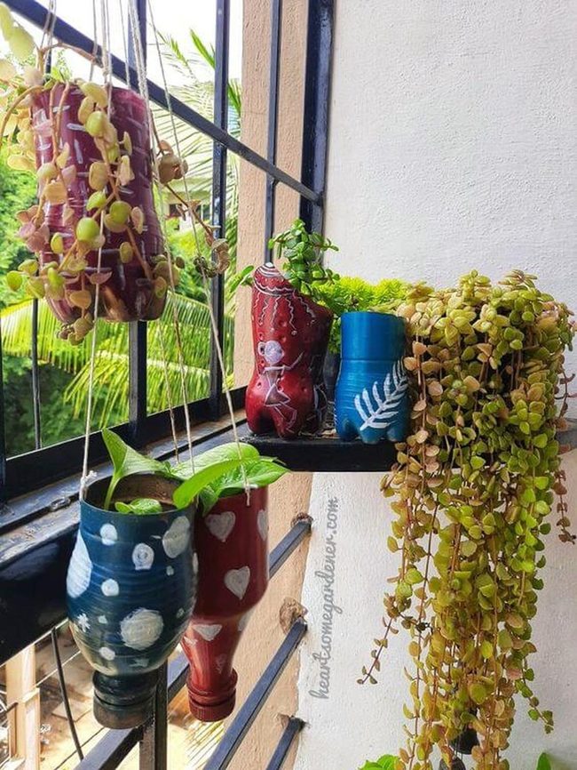 Painted Bottles, Cascading Green