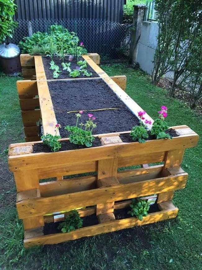 Wooden Planter Bench With Hidden Pockets