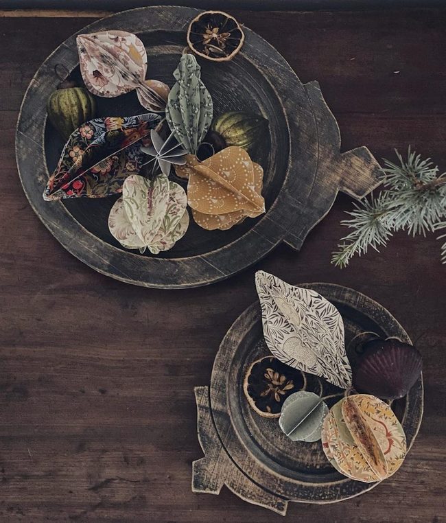 Dried Leaves And Wood Arrangement