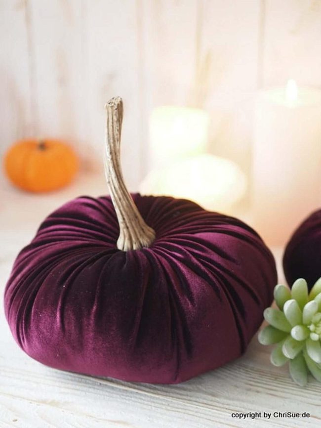 Purple Velvet Pumpkin Statement